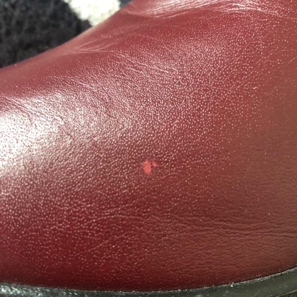 ***Canadian** Martino Burgundy tall boots with lace up calves and wedge heel - Picture 8 of 11